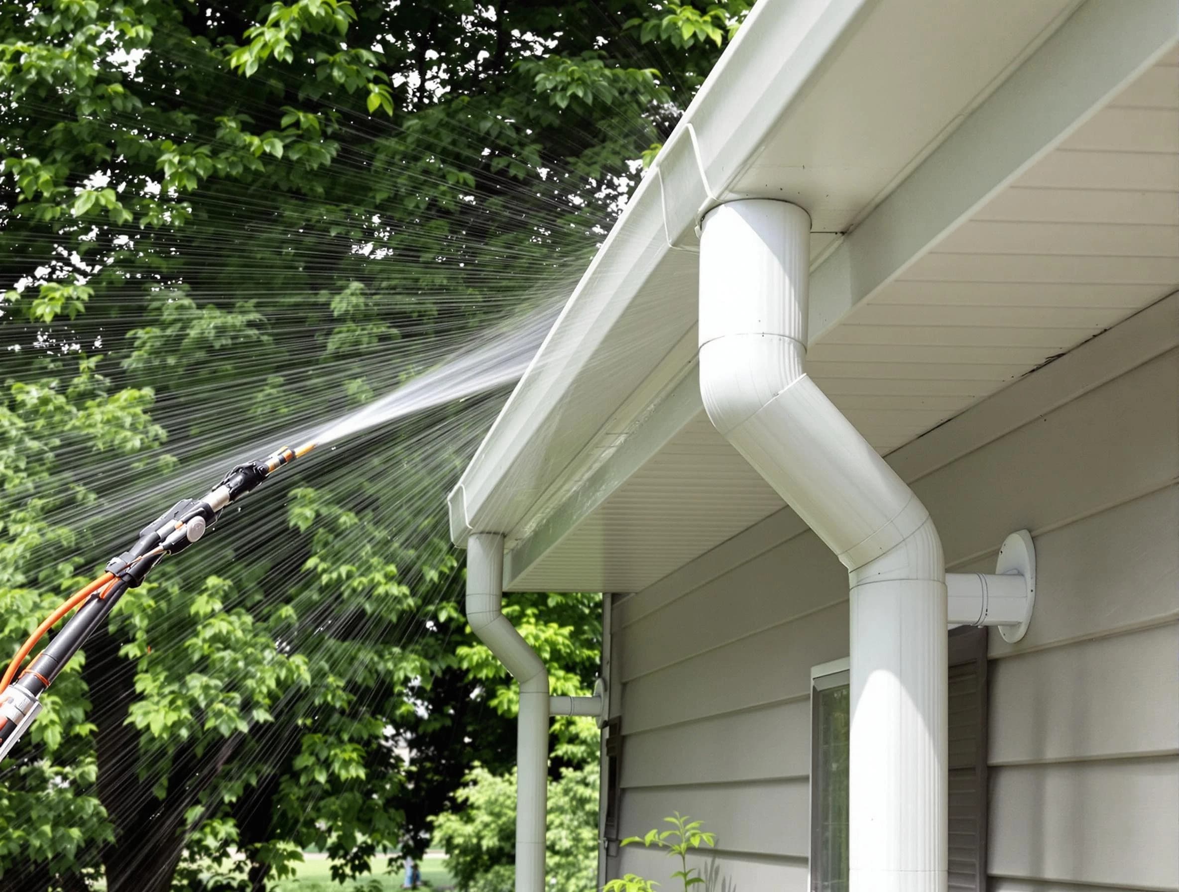 Cleared gutters by Westlake Roofing Company for a clean drainage system in Westlake, OH