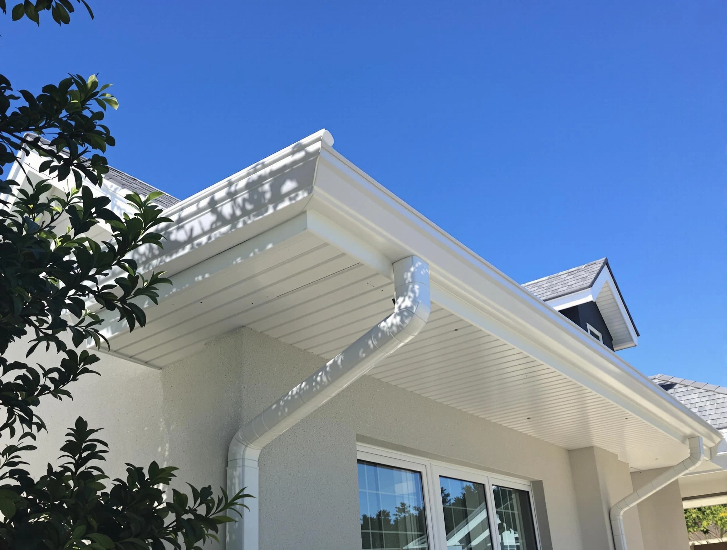 Custom-fit rain gutter system by Westlake Roofing Company in Westlake, OH