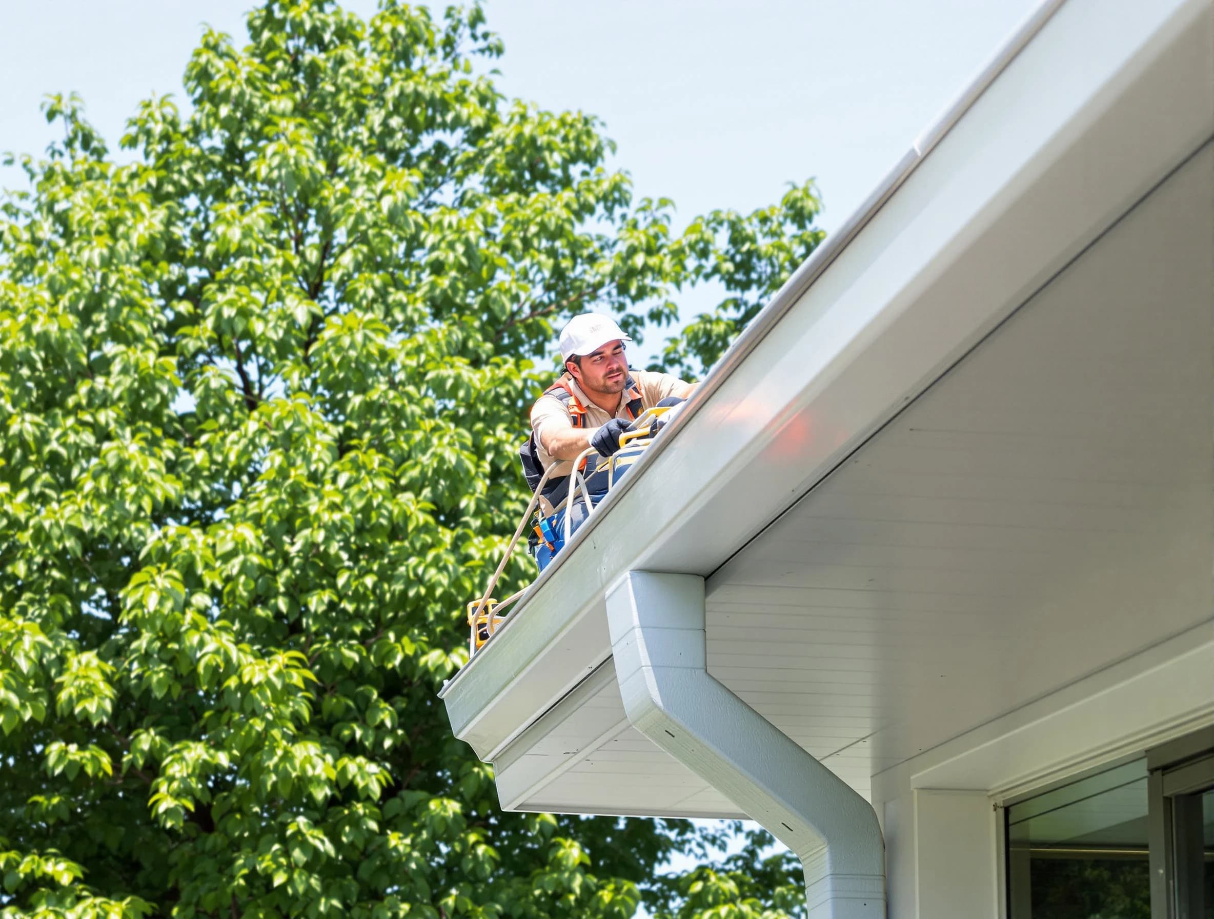 Westlake Roofing Company expert examining roof shingles in Westlake, OH